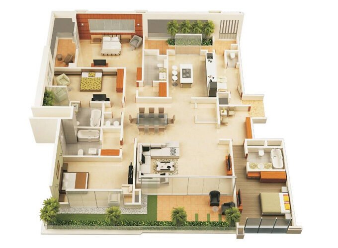 4 Bed Apartments in AQ Mall and Residency