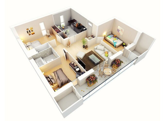 3 Bed Apartments in AQ Mall and Residency