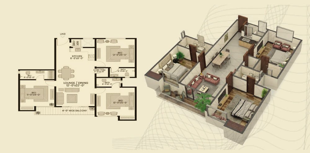 3 Bed Apartments in Narkin’s Boutique Residency