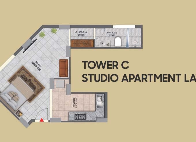 Studio Apartments in Paragon Tower C