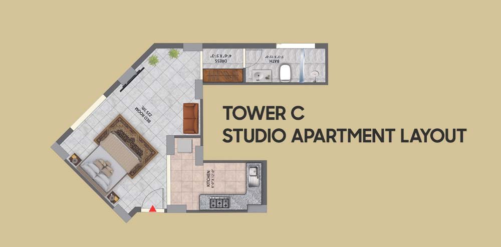 Studio Apartments in Paragon Tower C